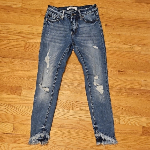 KanCan Distressed Ankle Jeans in Blue - Picture 1 of 1
